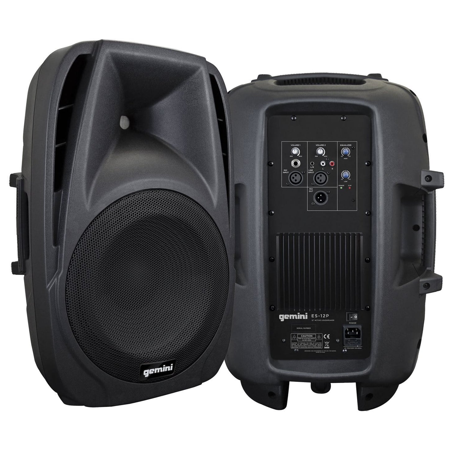Gemini ES12P 12 in Powered DJ PA Speakers Pair - PSSL ProSound and Stage Lighting