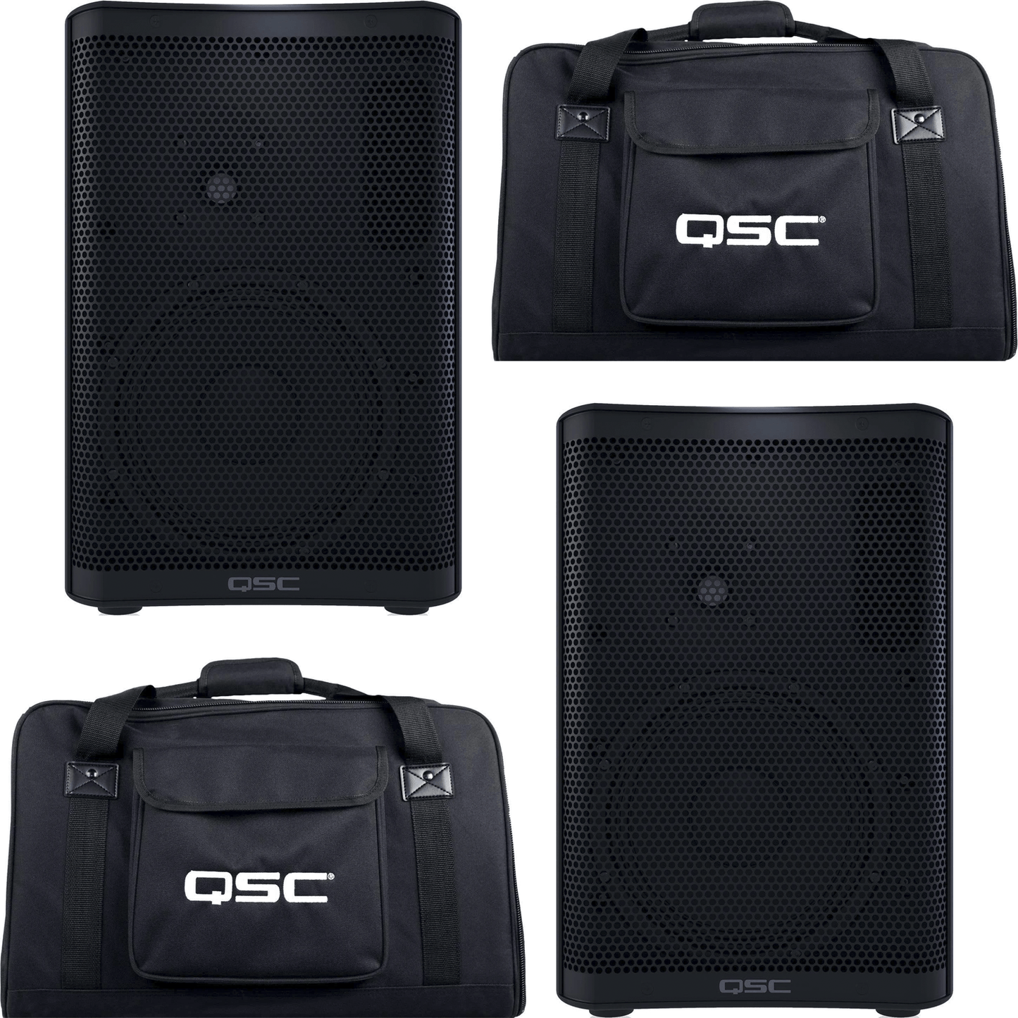 QSC CP8 8-Inch Speaker Pair with QSC Totes - PSSL ProSound and Stage Lighting