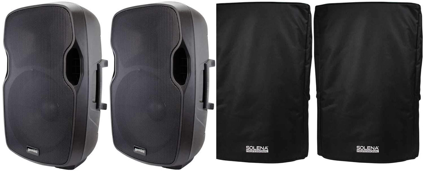 Gemini AS-15P 15-Inch Powered Speakers Pair with Covers - PSSL ProSound and Stage Lighting