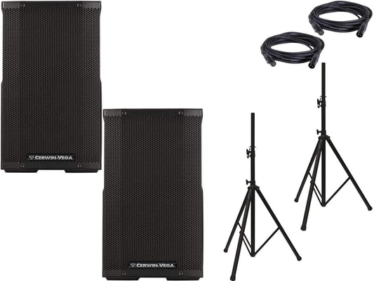 Cerwin Vega CVE-10 10-Inch Speaker Pair with Stands & Cables - PSSL ProSound and Stage Lighting