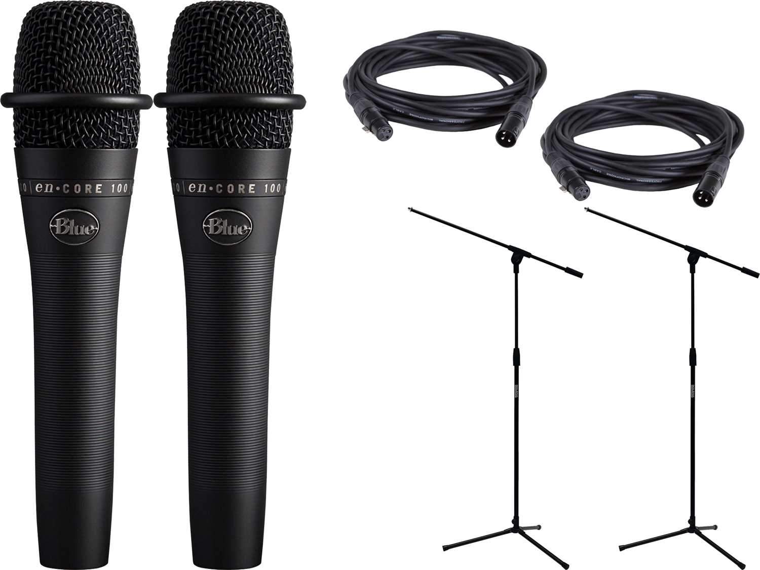 Blue enCore 100 Dynamic Microphones (2) with Stands & Cables - PSSL ProSound and Stage Lighting