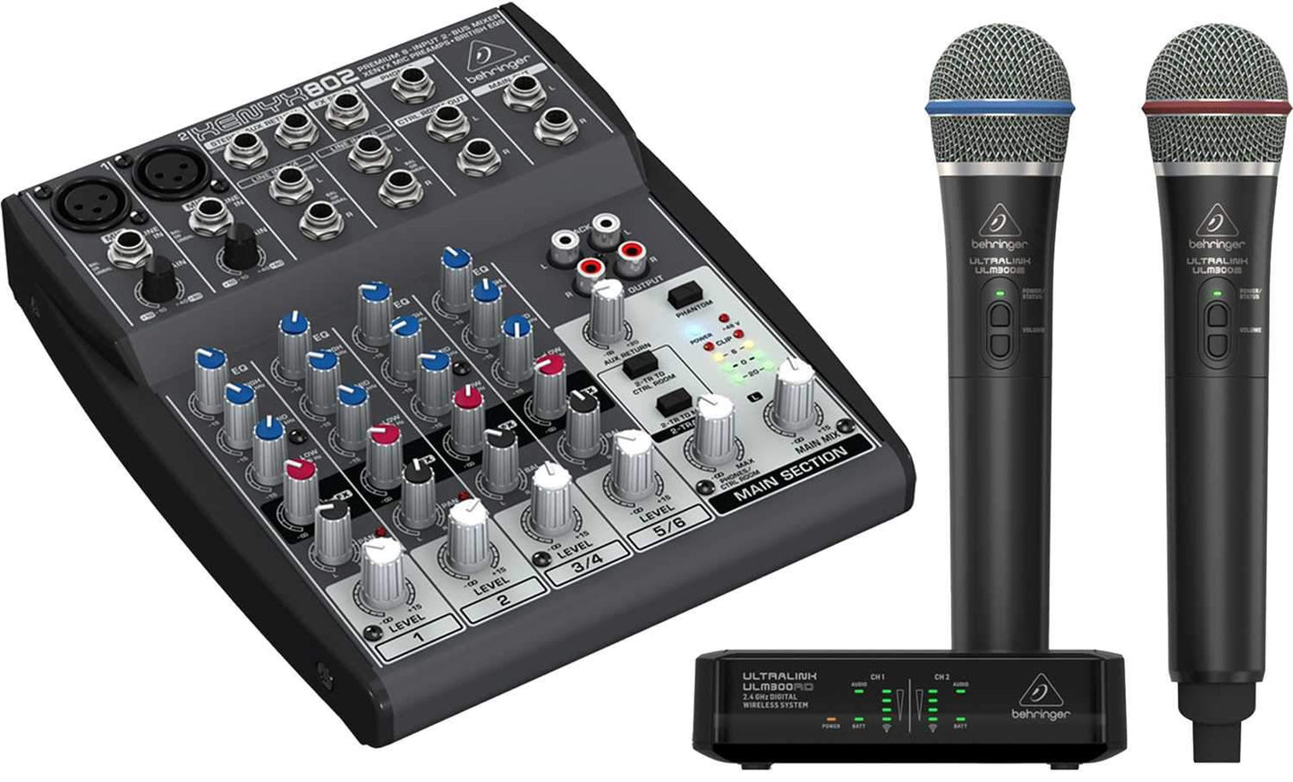 Behringer XENYX802 Mixer with ULM302MIC Wireless Mic - PSSL ProSound and Stage Lighting