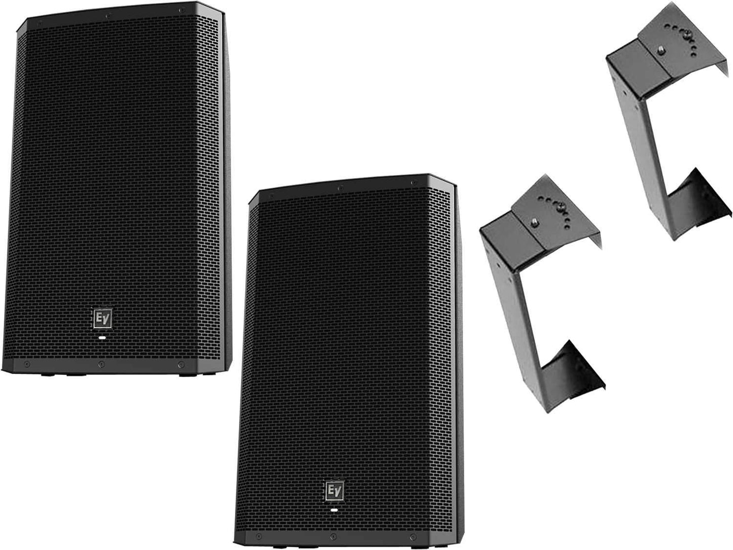 Electro-Voice ZLX15P 15-inch Powered Speakers with Mount Bracket Pair - PSSL ProSound and Stage Lighting