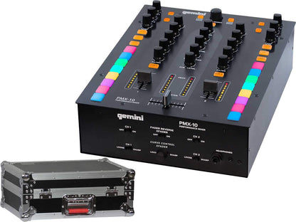 Gemini PMX-10 2-Ch DJ Mixer with 10-In Mixer Case - PSSL ProSound and Stage Lighting