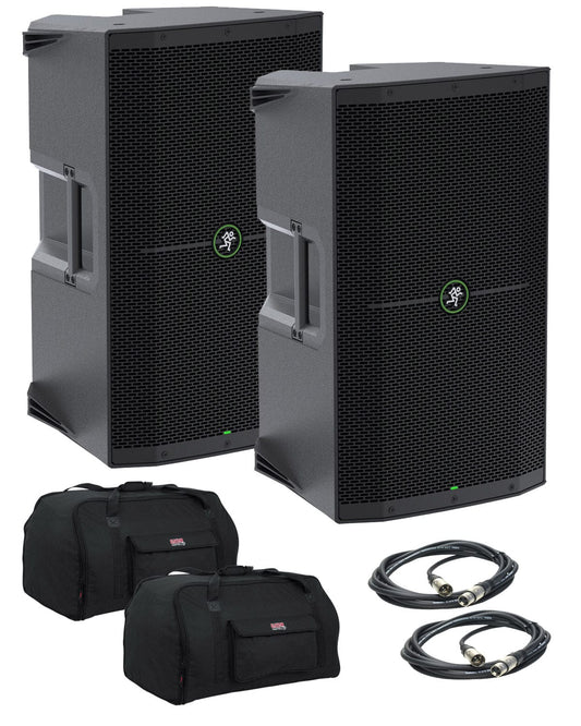 Mackie Thump215 12-Inch 1400W Powered Speaker (Pair) w/ Gator GPA-Tote15 Speaker Bags and XLR Cables