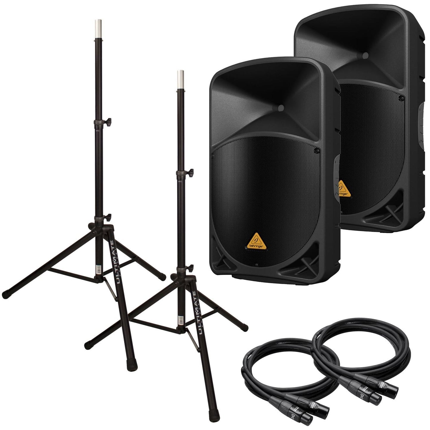 Behringer B115W 15 in Powered PA Speakers Bundle - PSSL ProSound and Stage Lighting