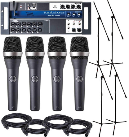 Soundcraft UI16 Digital Mixer with (4) AKG D5 Microphone and Stands - PSSL ProSound and Stage Lighting