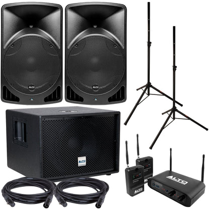 Alto Professional Powered Speaker Bundle with Subwoofer & Stealth Wireless - PSSL ProSound and Stage Lighting