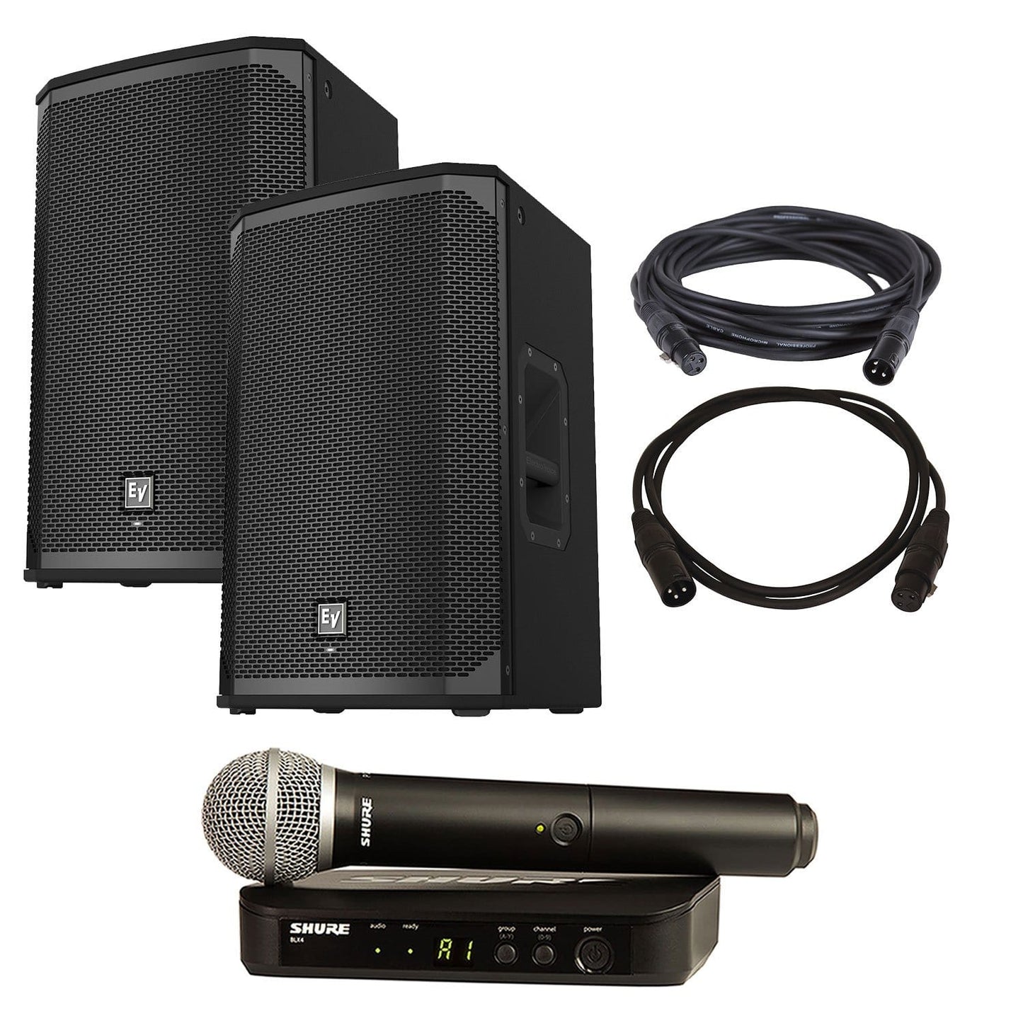 Electro-Voice EKX-12P Speakers (2) with Shure BLX24-PG58 - PSSL ProSound and Stage Lighting