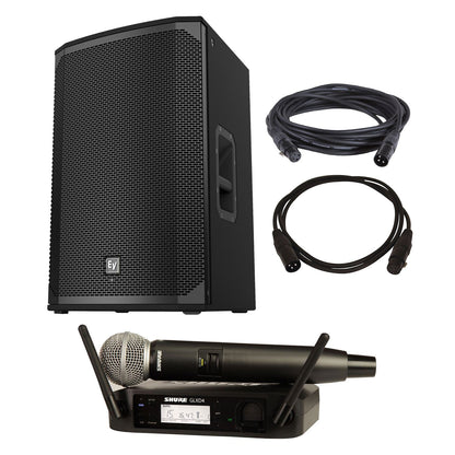 Electro-Voice EKX-15P Speakers (2) with Shure GLXD24-SM58 - PSSL ProSound and Stage Lighting