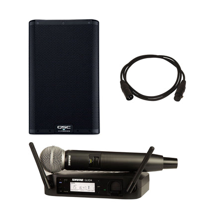 QSC K8.2 Powered Speaker with Shure GLXD24-SM58 - PSSL ProSound and Stage Lighting