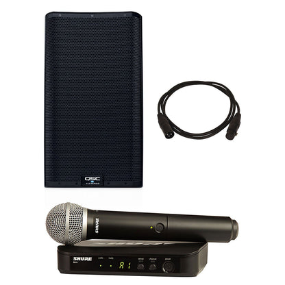 QSC K12.2 Powered Speaker with Shure BLX24-PG58 Wireless Mic - PSSL ProSound and Stage Lighting