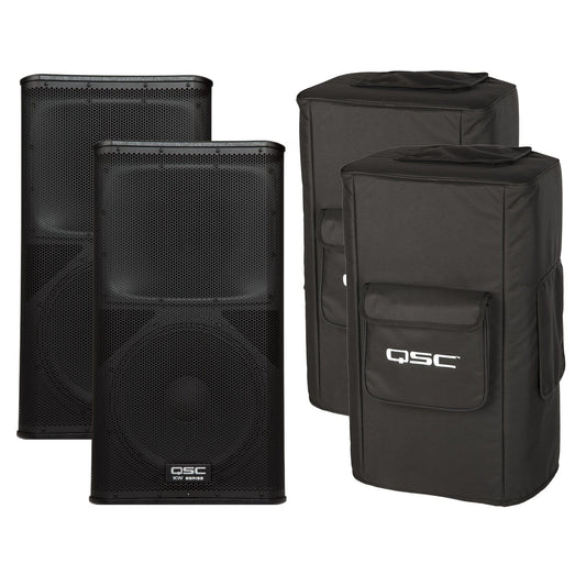 QSC KW152 15-Inch Powered Speaker Pair with Covers - PSSL ProSound and Stage Lighting