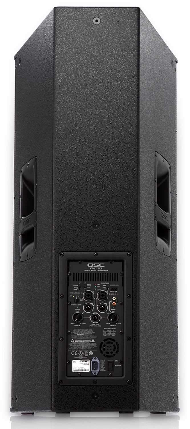 QSC KW153 15-Inch 3-Way Powered Speaker Pair with Covers - PSSL ProSound and Stage Lighting