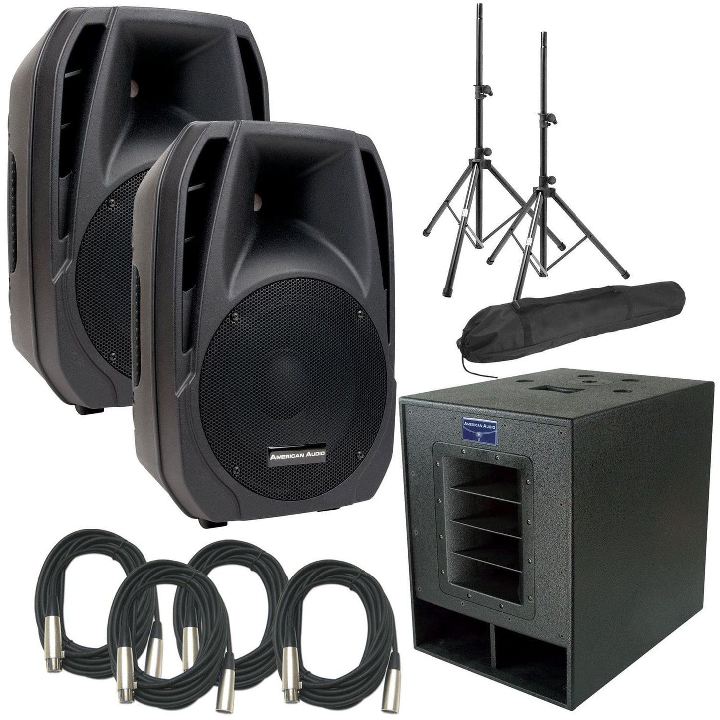 AMDJ Complete Powered PA System Package (ELS15A) - PSSL ProSound and Stage Lighting