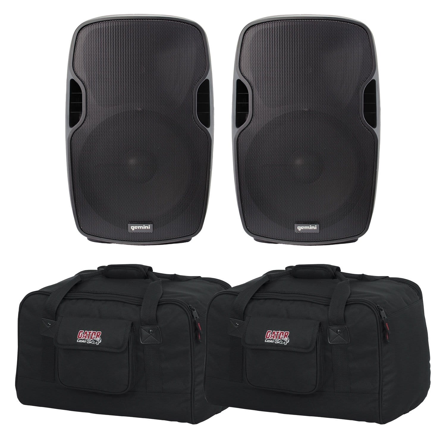 Gemini AS-10 10-Inch Passive Speaker Pair with Gator Totes - PSSL ProSound and Stage Lighting