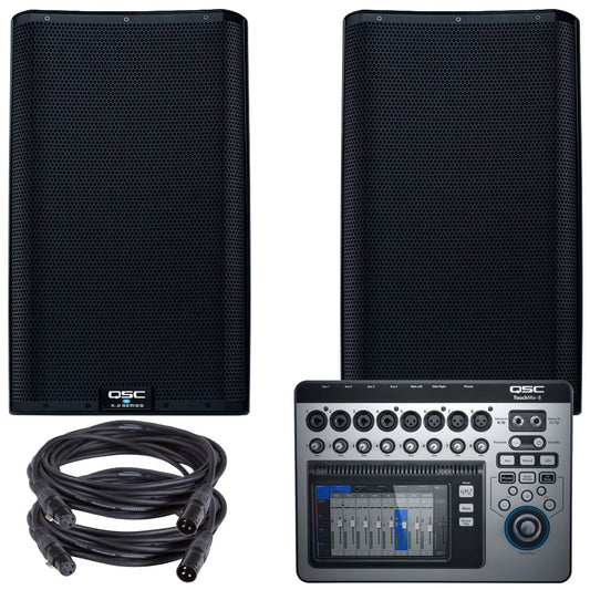 QSC K12.2 12-inch Powered Speakers with TouchMix 8 Mixer - PSSL ProSound and Stage Lighting