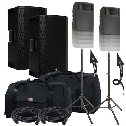 Mackie Thump15BST Speakers & Ultimate TS-100-B Stands with Gator Totes - PSSL ProSound and Stage Lighting