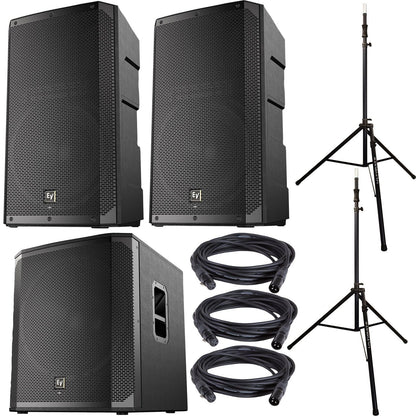 Electro Voice ELX200-10P Speakers (x2) & ELX200-18SP Subwoofer with Ultimate Stands - PSSL ProSound and Stage Lighting