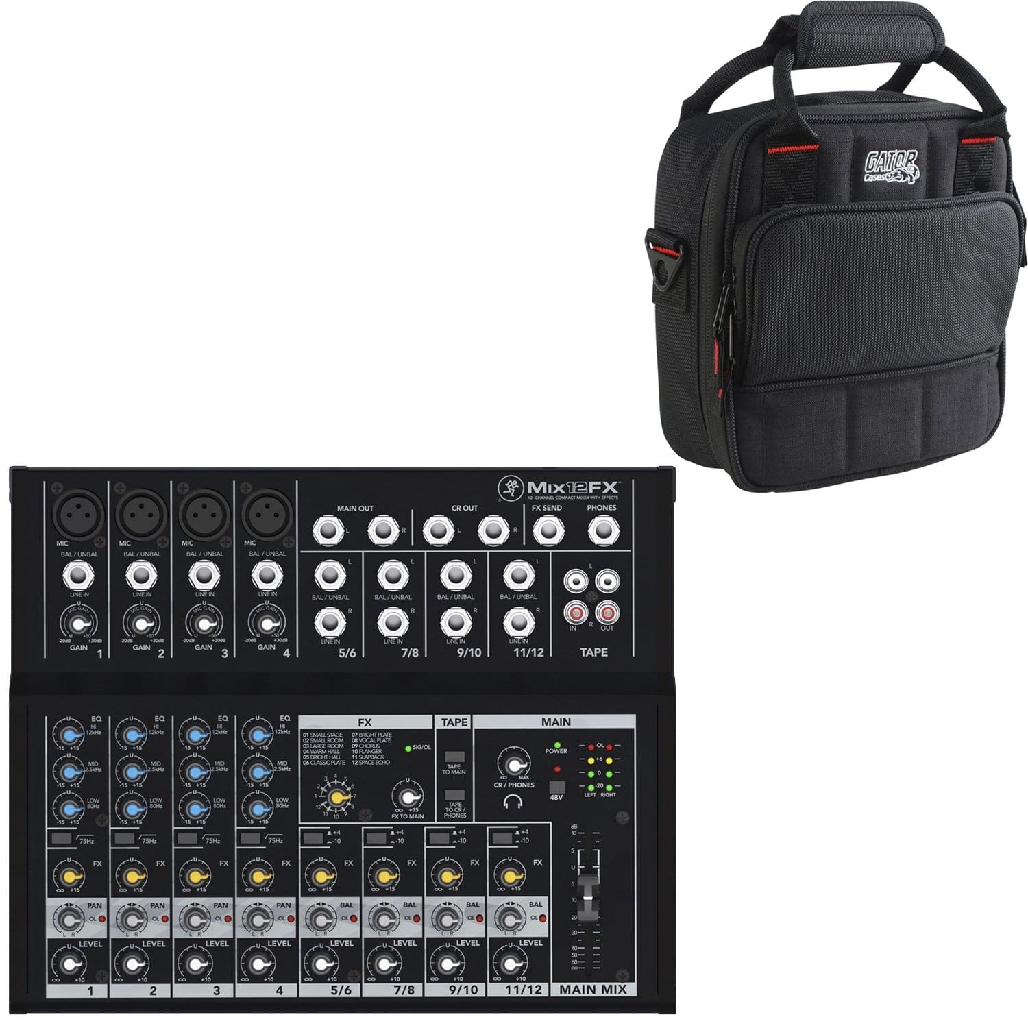 Mackie MIX12FX 12-Channel Compact PA Mixer with Gator Bag - PSSL ProSound and Stage Lighting