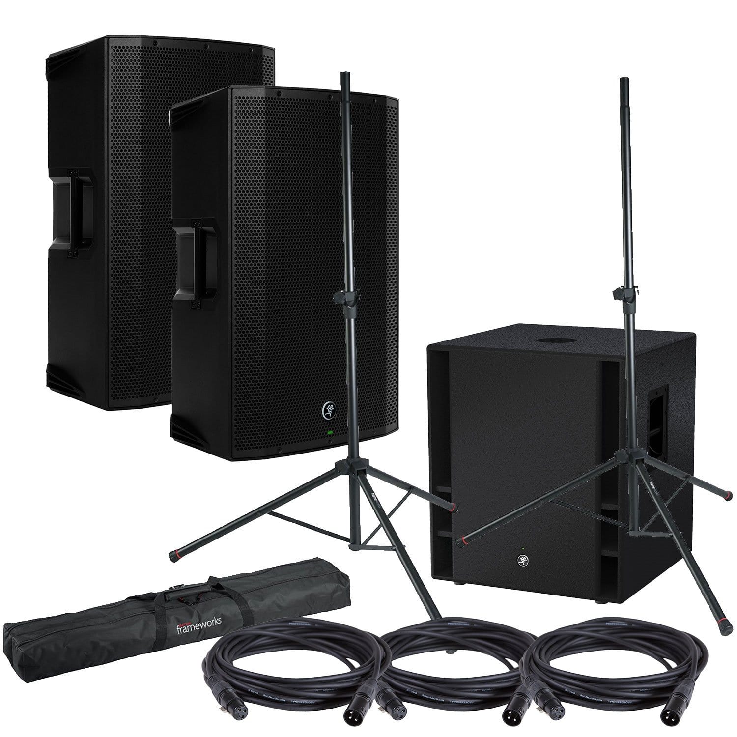 Mackie Thump15A Powered Speakers (x2) & Thump18S Sub with Gator Stands - PSSL ProSound and Stage Lighting