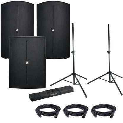 Avante A15 Powered Speakers (2) & A18S Sub with Gator Stands - PSSL ProSound and Stage Lighting