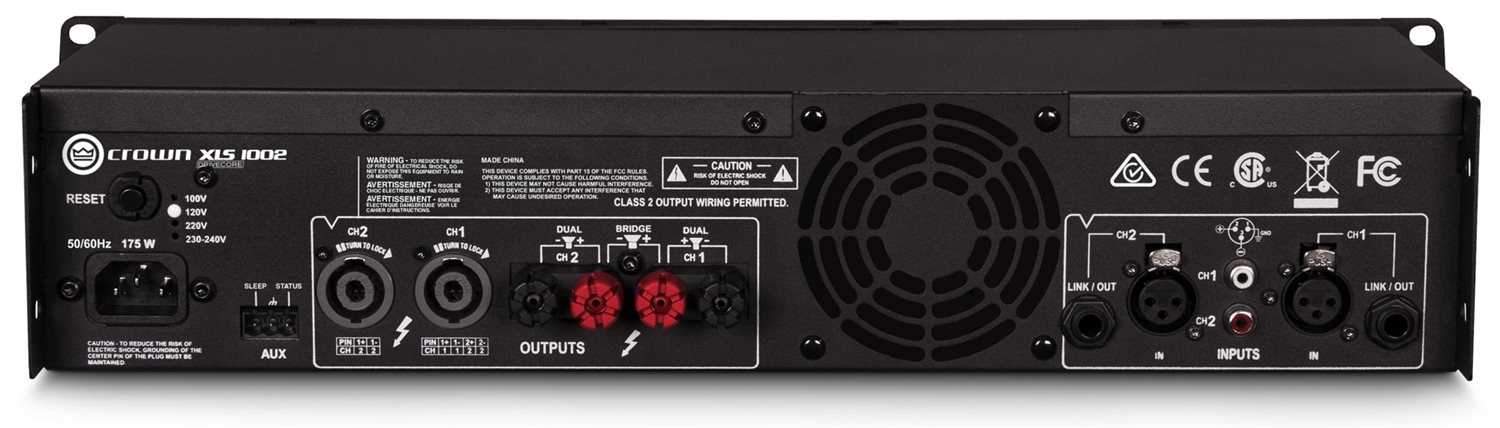Crown XLS1002 Power Amplifier with Speakon Cables - PSSL ProSound and Stage Lighting