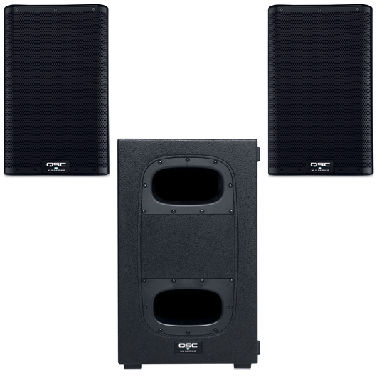 QSC K8.2 Powered Speakers (x2) & KS112 Powered Compact Subwoofer - PSSL ProSound and Stage Lighting