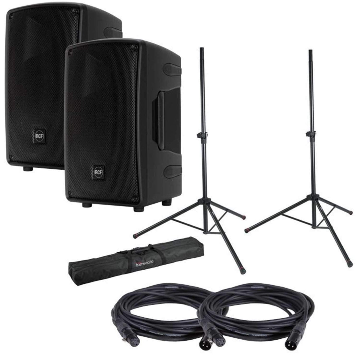 RCF HD12-A MK4 Powered Speakers with Gator Stands - PSSL ProSound and Stage Lighting