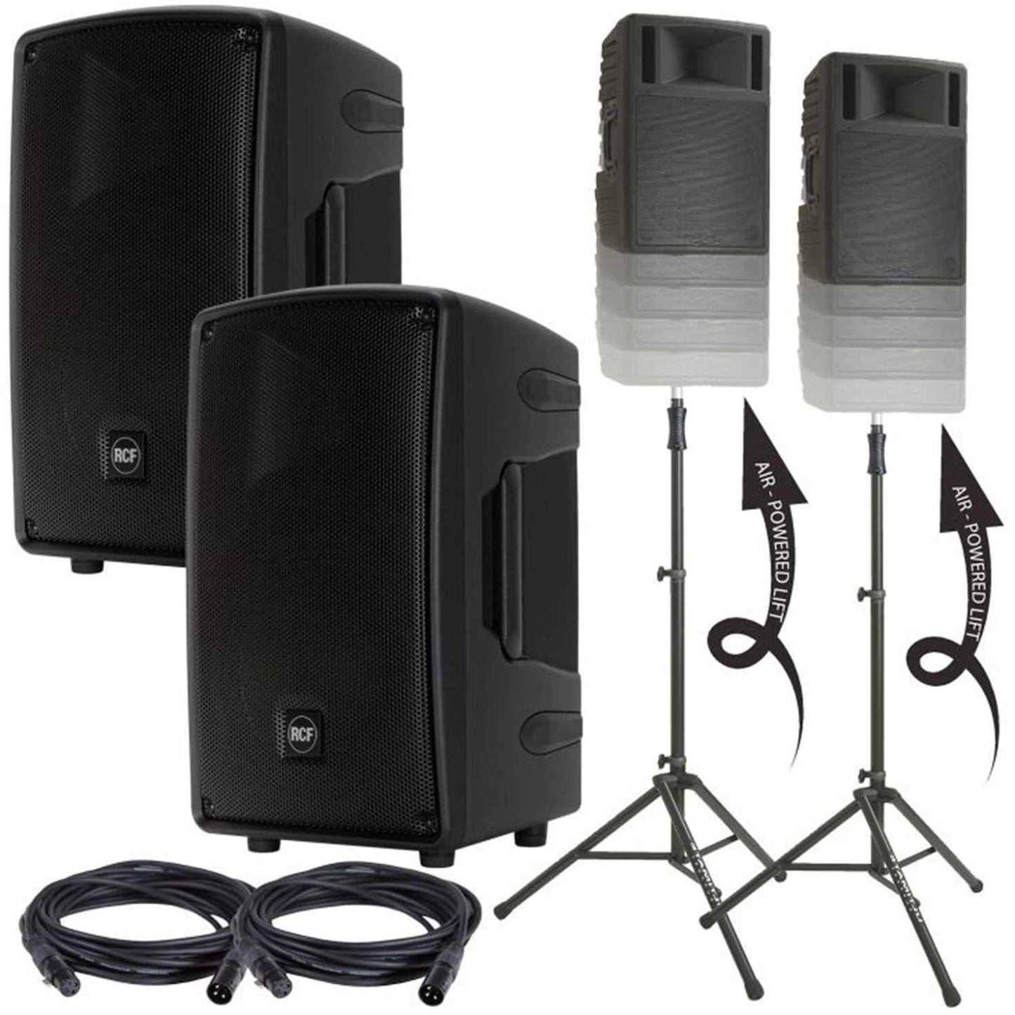 RCF HD12-A MK4 Powered Speakers with Ultimate Stands - PSSL ProSound and Stage Lighting