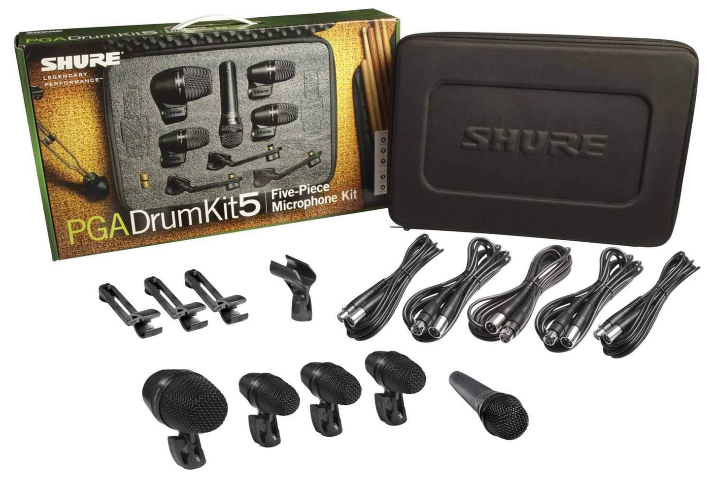 Shure PGADRUMKIT5 5 Pc Drum Microphone Kit - PSSL ProSound and Stage Lighting