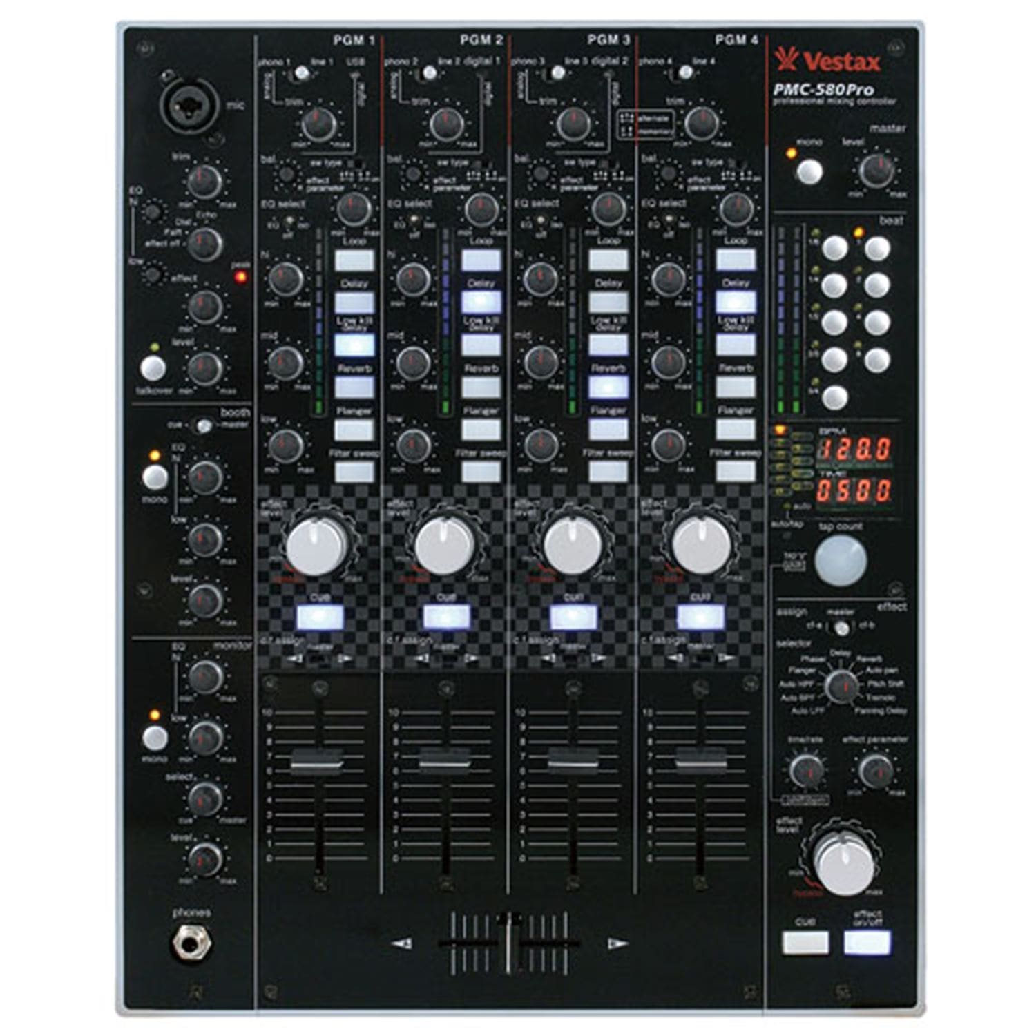 Vestax PMC-580PRO 4 Ch Club Mixer with Effects - PSSL ProSound and Stage Lighting
