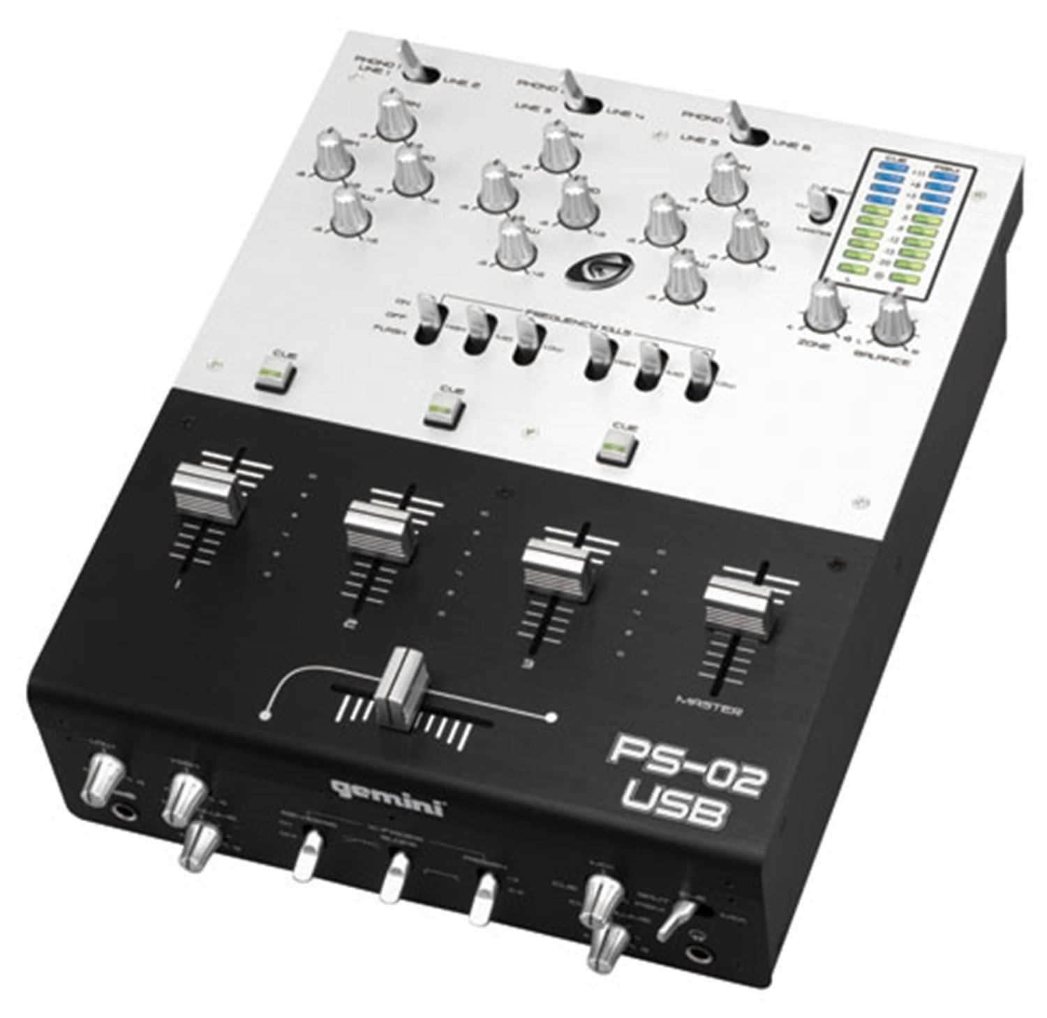 Gemini PS02USB 3-Ch DJ Mixer With Usb - PSSL ProSound and Stage Lighting