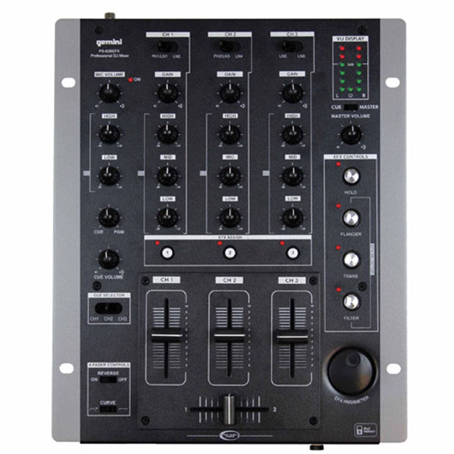 Gemini PS-626EFX 3 Channel 10 DJ Mixer - PSSL ProSound and Stage Lighting
