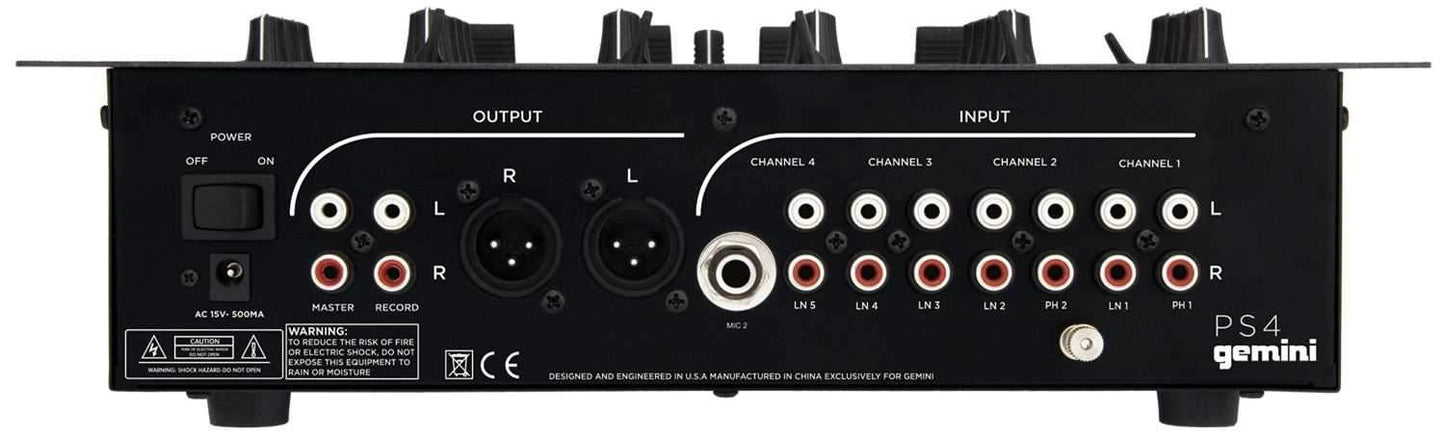 Gemini PS4 12-In 4-Channel DJ Mixer - PSSL ProSound and Stage Lighting