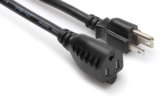 Extension Cord Grounded AC Cord - Black 14 AWG 8ft - PSSL ProSound and Stage Lighting