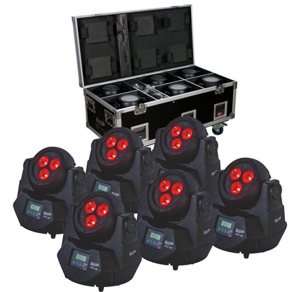 Elation Volt Q3 Battery Operated RGBW Quad LED Fixture 6-Pack w/ Road Case - ProSound and Stage Lighting
