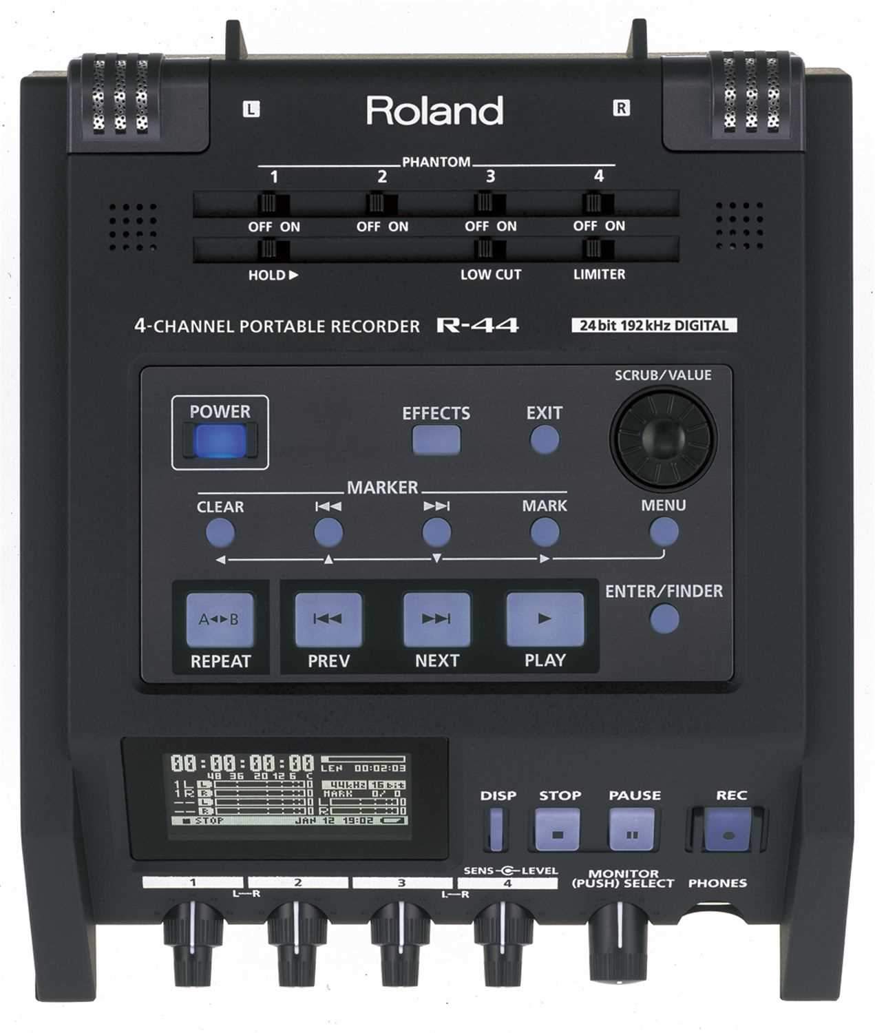 Roland R44E Compact 4 Channel Portable Recorder - PSSL ProSound and Stage Lighting