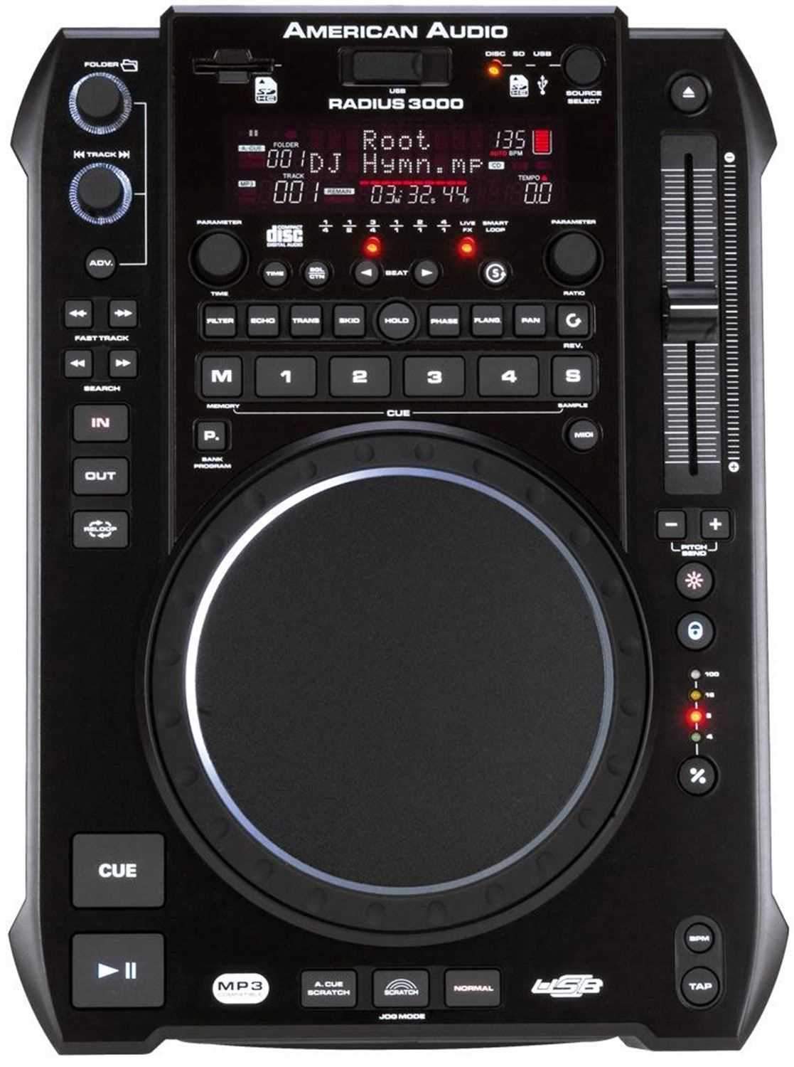 American DJ Radius 3000 CD/MP3/SD/SDHC/ USB Player - PSSL ProSound and Stage Lighting