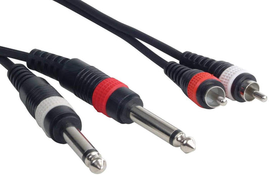Accu-Cable RC46 6Ft Dual RCA to Dual 1/4 PA Cable - PSSL ProSound and Stage Lighting
