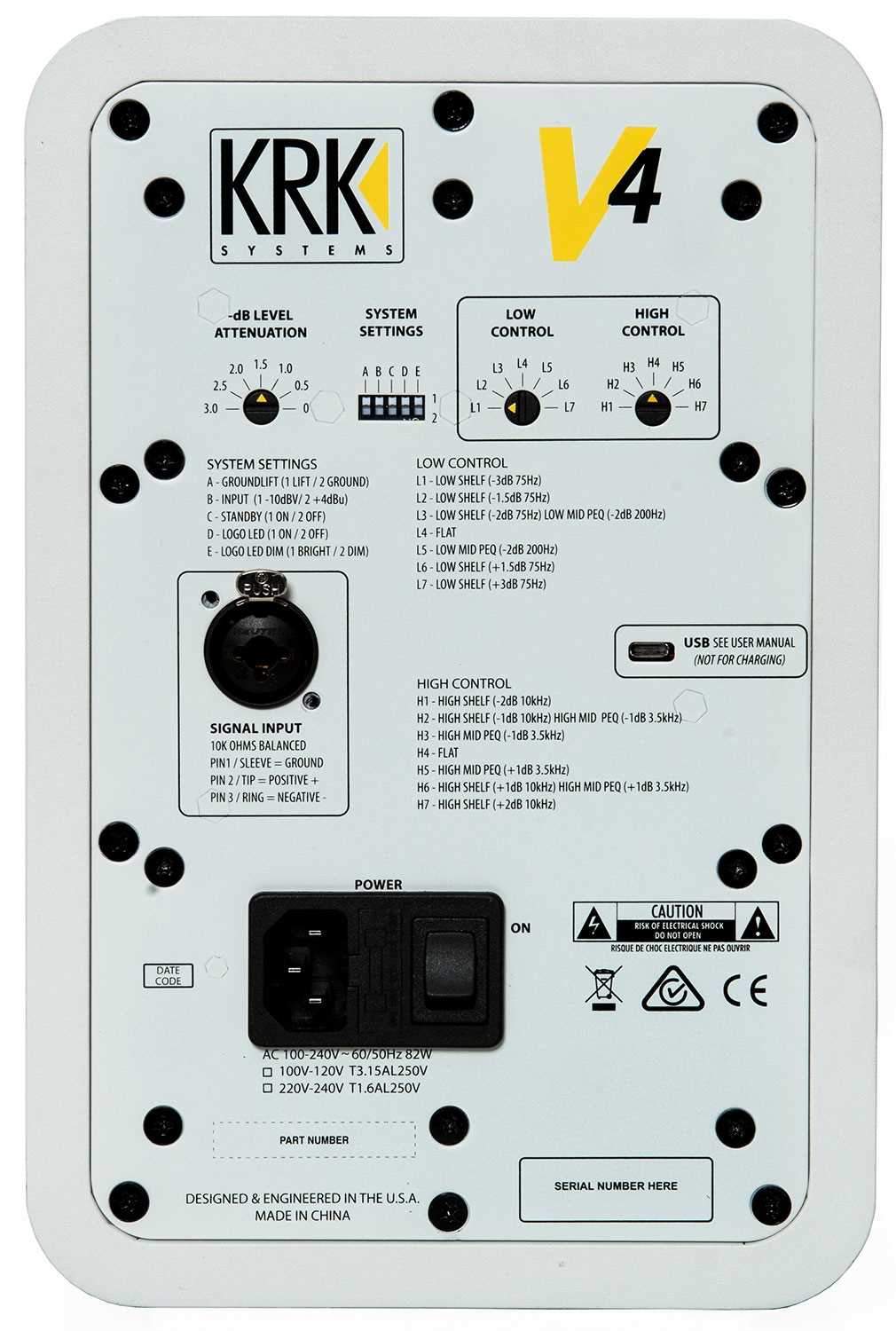 KRK V Series 4 White Noise 4-Inch Studio Monitors Kit - PSSL ProSound and Stage Lighting