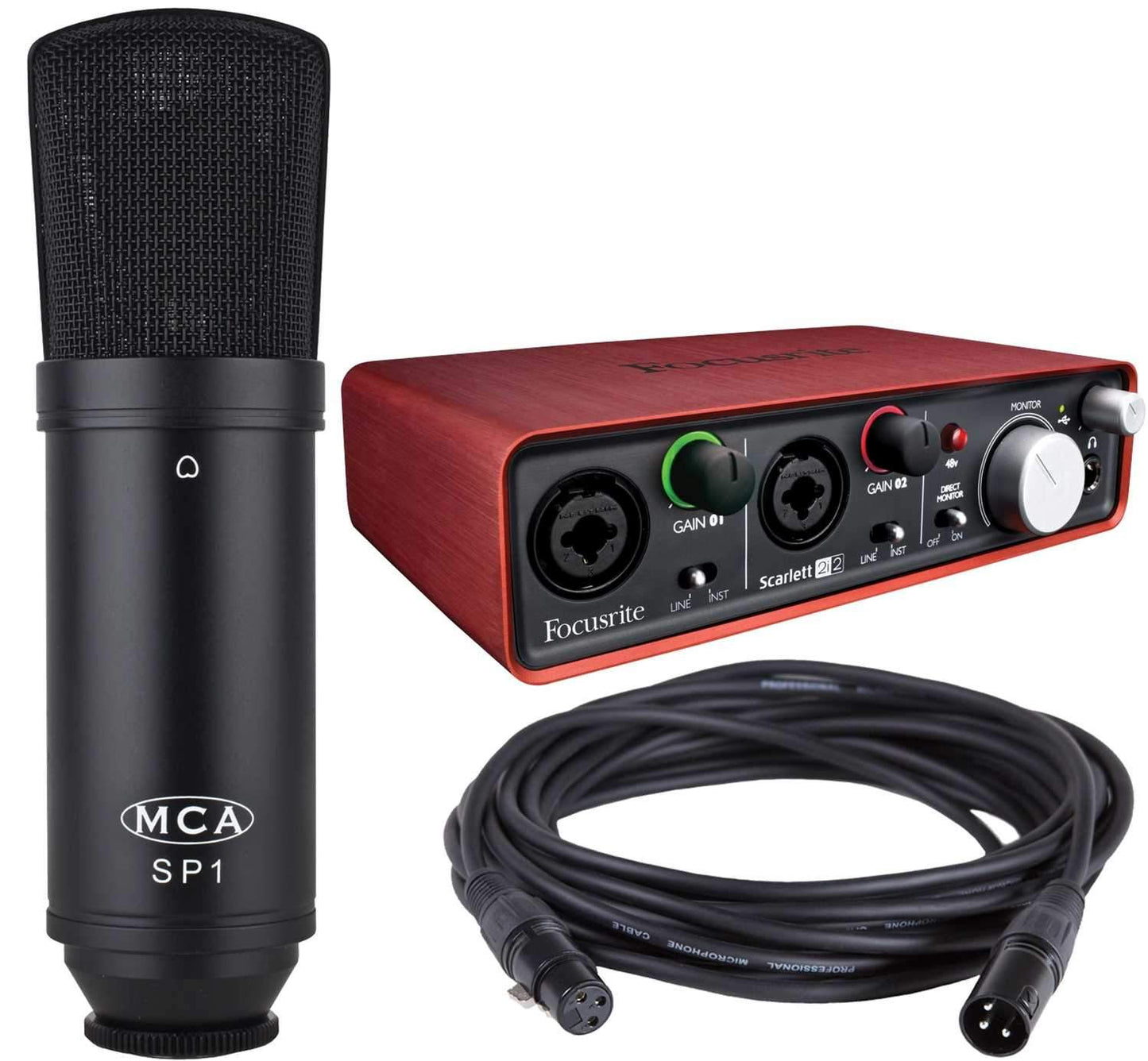 Focusrite Scarlett 2i2 USB Audio Interface with MXl SP-1 Studio Mic - PSSL ProSound and Stage Lighting