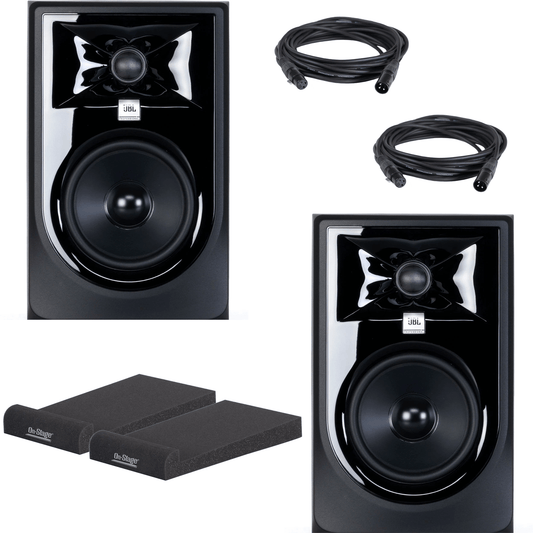 JBL 305P MKII Studio Monitor Pair with Isolation Pads & XLR Cables - PSSL ProSound and Stage Lighting