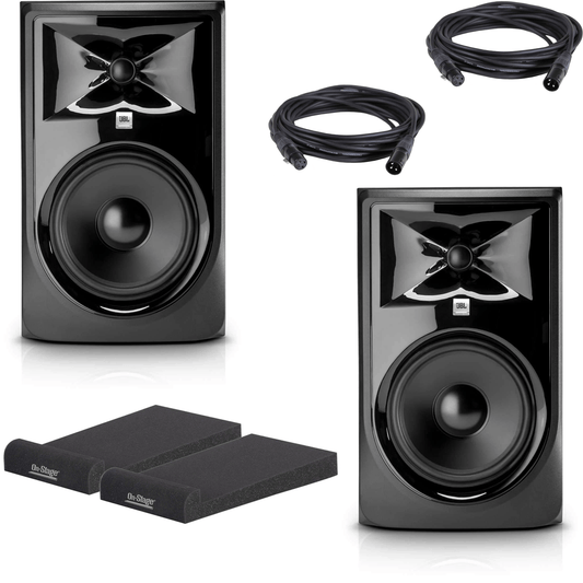 JBL 308P MKII Studio Monitor Pair with Isolation Pads & XLR Cables - PSSL ProSound and Stage Lighting