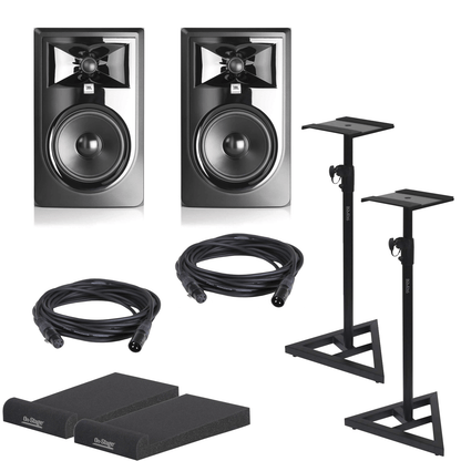 JBL 306P MKII Studio Monitor Pair with Stands & Pads - PSSL ProSound and Stage Lighting