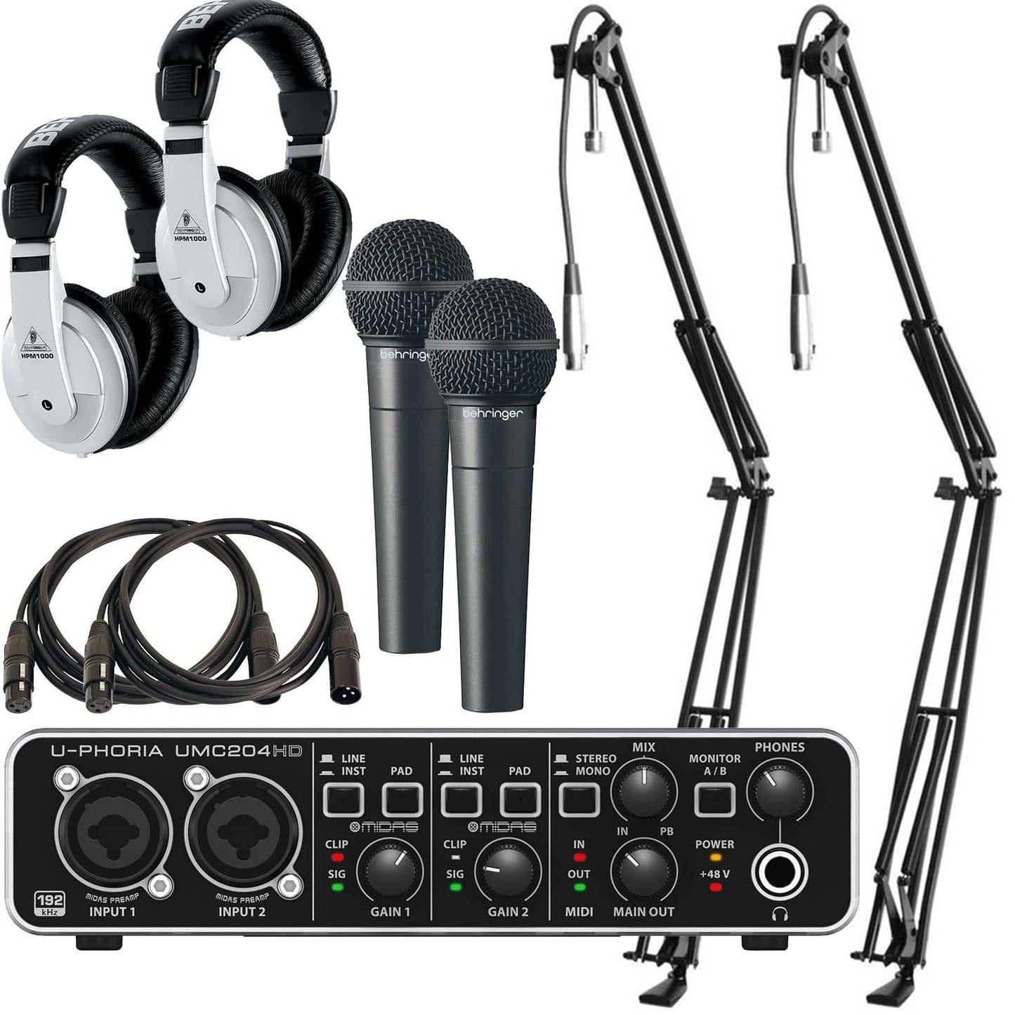 Behringer UMC204HD Podcast Bundle with Headphones - PSSL ProSound and Stage Lighting