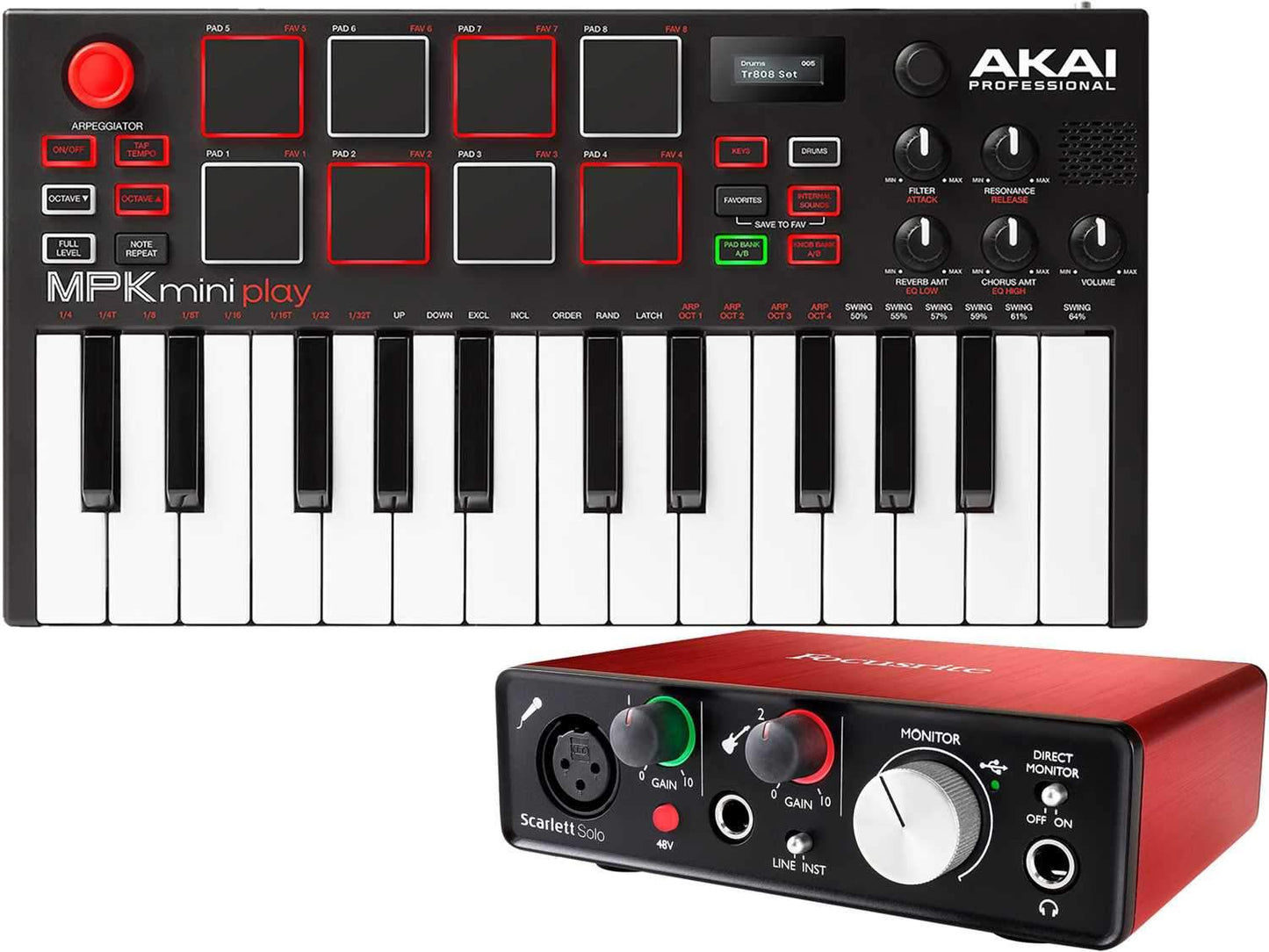 Akai MPK Mini Play 25 Key with Scarlett Solo - PSSL ProSound and Stage Lighting