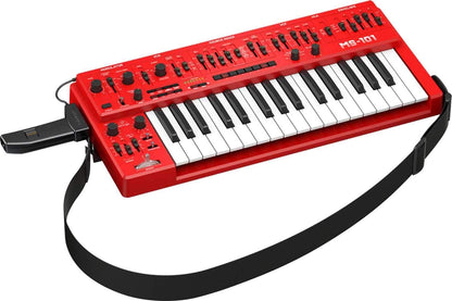 Behringer MS-101-RD Analog Synth with Keyboard Bag - PSSL ProSound and Stage Lighting