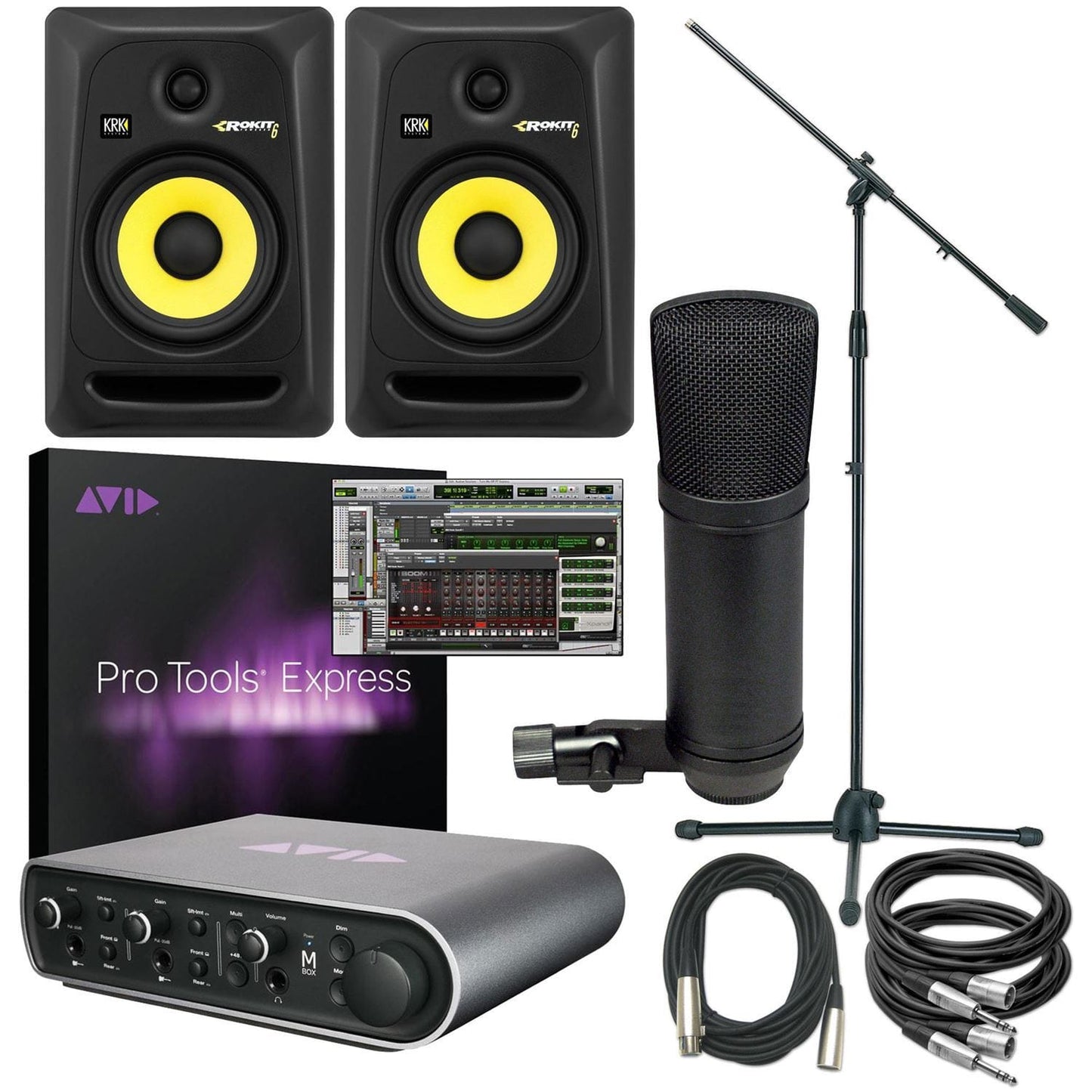 Pro Tools Express MBox 3 & KRK 6 Recording Bundle - PSSL ProSound and Stage Lighting