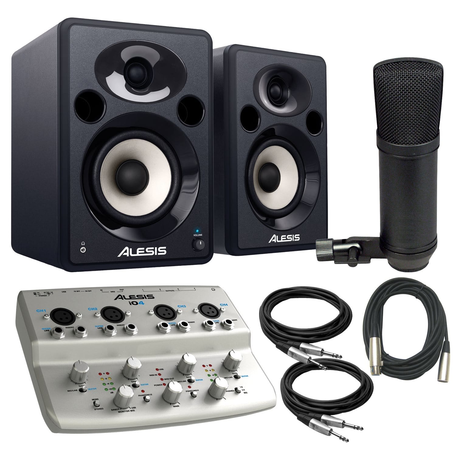 Alesis IO4 with Elevate 5 Monitors & SP1 Mic - PSSL ProSound and Stage Lighting